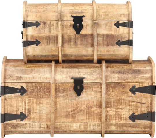vidaXL Set Cufere Decorative Din Lemn 2 Bucăți Bej vidaXL Set Cufere Decorative Din Lemn 2 Bucăți Bej