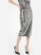 Michael Kors MF97EZXCJE Pencil Midi Skirt Leopard in Silver color