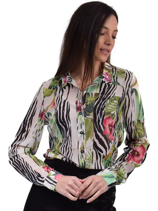 Guess Women's Floral Long Sleeve Shirt