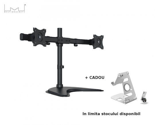 Multibrackets M Deskstand Basic Tabletop Suport pentru 2 Monitoare până la 27" cu Braț