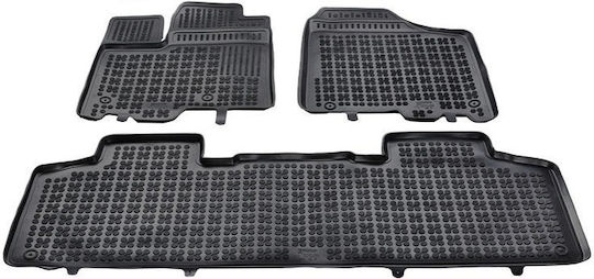 Rezaw Plast Set of Front and Rear Mats 3pcs Tray Type for Toyota Sienna 2010+ Black