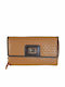 Large Leather Women's Wallet Classic Tabac Brown