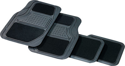 Autoline Set of Front and Rear Mats Universal Tray Type 4pcs from Rubber Black
