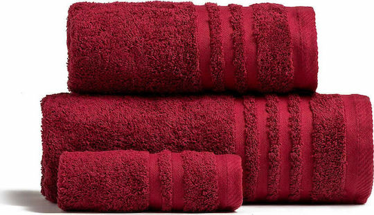 Melinen Handtuch-Set 3 Stück Premio Bordeaux Gewicht 600gr/m²
