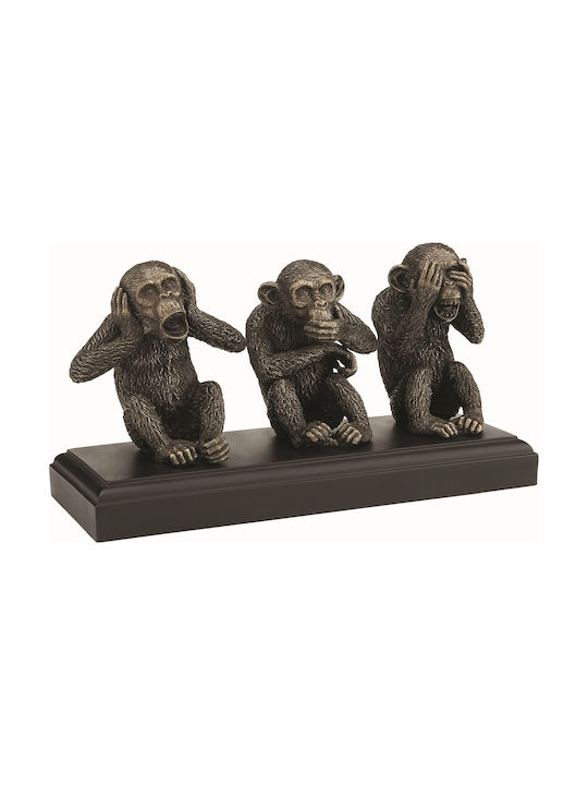 Three Wise Monkeys statue (Electrolysis of bronze Veronese 13cm x 26cm)