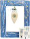 Kapadakis Wood Art Νησιώτικα Σπίτια Με Μάτι Χειροποίητο Κρεμαστό Γούρι Σπίτι Μπλε από Ξύλο 16x3cm