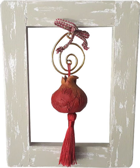 Kapadakis Wood Art Окачено Декоративно Нар Ръчно Изработено Бежово от Дърво 16x3x20см