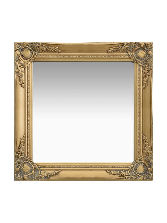 vidaXL Wall Mirror with Gold Wooden Frame 50x50cm 1pcs