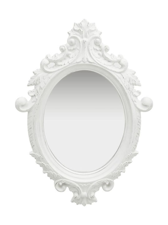 vidaXL Καθρέπτης Τοίχου με Λευκό Πλαστικό Πλαίσιο 76x56cm