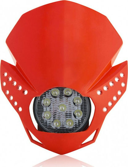Acerbis Enduro Motorcycle Handlebar Mask with Lantern Led Red 1pcs