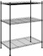 vidaXL Kitchen Rack Metal Black 3 Slots 60x35x76cm