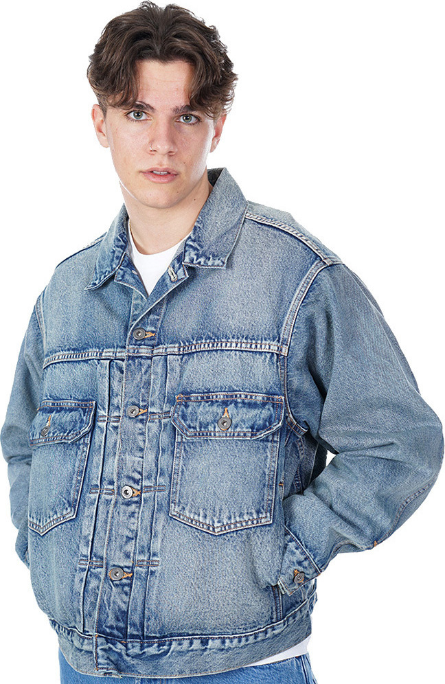 Oversized denim deals jacket skroutz