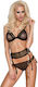 Me-Seduce Klara Set Sexy Σετ Εσωρούχων με Ζαρτιέρες Black 2τμχ