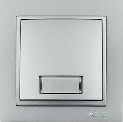 Mono Electric Complete Wall Push Bell Button with Frame με Επιγραφή Φωτιζόμενο Silver 505-002136129