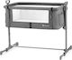 Kinderkraft Cradle-Park Neste with Mattress, Side Opening, and Wheels Grey Melange KKLNESTGRYM000