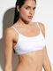 Blu4u Sports Bra Bikini Top with Adjustable Straps White