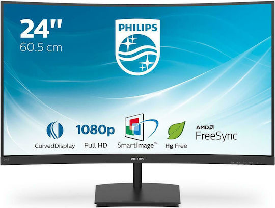 Philips E-Line 241E1SC VA Curved Monitor 23.6" FHD 1920x1080 with Response Time 4ms GTG