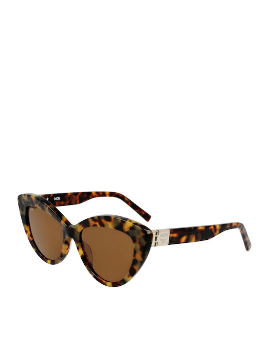MCM Women's Sunglasses with Brown Tartaruga Acetate Frame MCM702S 214