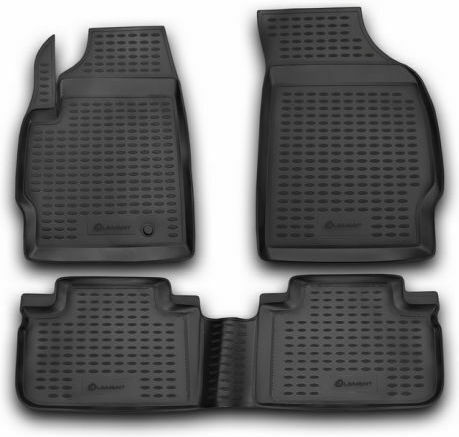 Novline Set of Front and Rear Mats 3pcs Tray Type for Ford Escape 2007+ Black