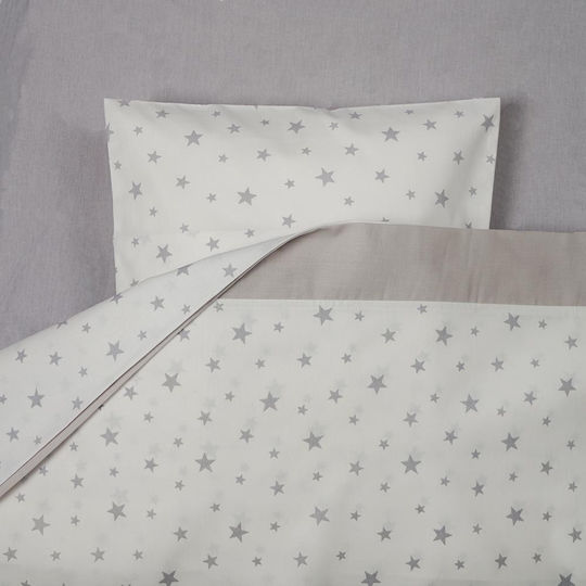 Mother Baby Stars Baby Sheets Set Crib Cotton Fitted Gray 74x140cm 3pcs