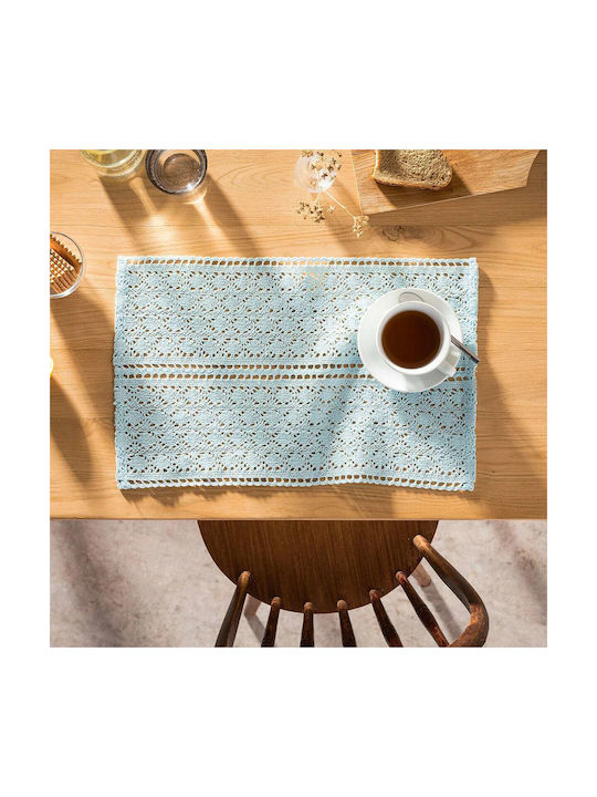 Gofis Home Chrochet Σουπλά Υφασμάτινο Σιέλ 50x32cm 2τμχ