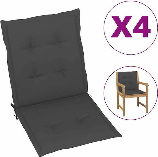 vidaXL Perna Scaunului De Grădină Cu Spătar Maro 4 Bucăți 100x50 Cm