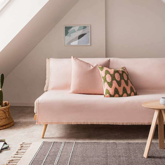 Gofis Home Rene Ριχτάρι Τριθέσιου Καναπέ 180x310εκ. Ροζ 732/25