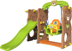 Toy Monarch Playground Set Τσουλήθρα Με Κούνια & Μπασκέτα Αρκουδάκι CHD-162 with Basketball Hoop