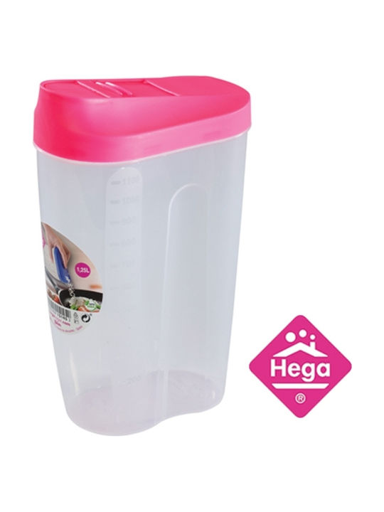 Hega Hogar Lunch Box Plastic Pink 1250ml 788 1pcs