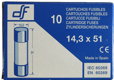 Adeleq Safety Cylindrical Porcelain Fast-Bow 14x51mm 16A (88-1168) 1pcs