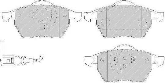 Ferodo Brake Pad Front 4pcs for Audi A3 / TT Seat Leon / Toledo Volkswagen Beetle (New) / Bora / Golf