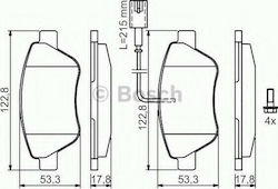 Bosch Bremsbelag 4Stück für Alfa Romeo Mito Citroen Nemo Fiat Doblo / Panda / Qubo / Stil