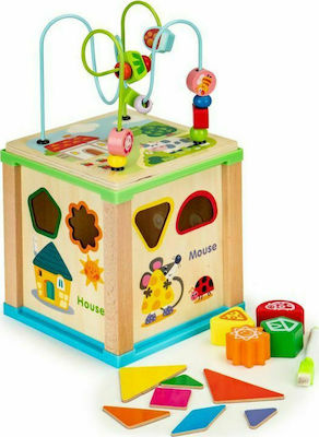 Ecotoys Formsortierspielzeug Eκπαιδευτικός Παιδικός Κύβος & Πίνακας Διαλογής aus Holz für 36++ Monate