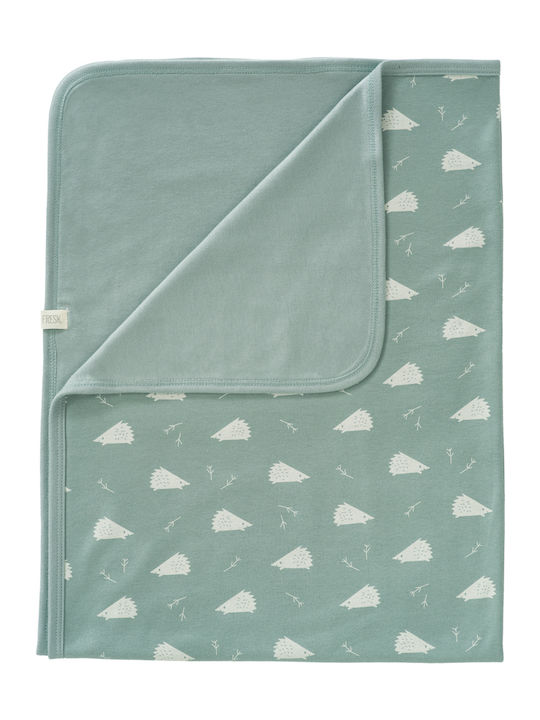 Fresk Blanket Nursery Swaddling Blankets Hedgehog Cotton Green 80x100cm