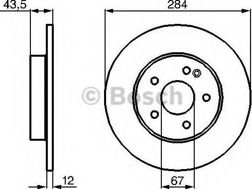 Bosch Brake Discs Front 2pcs for Mercedes-Benz C Class