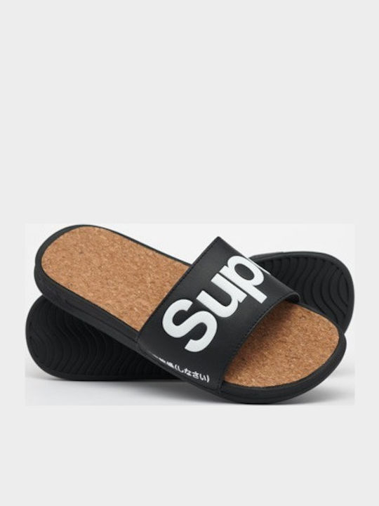 Superdry Ανδρικά Slides Μαύρα