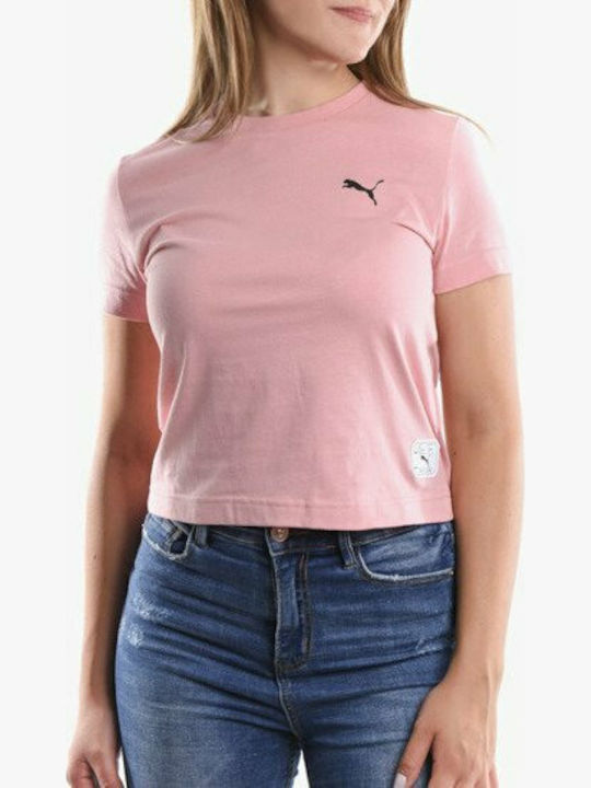 Puma X Sue Tsai Women's Summer Crop Top Short Sleeve Pink