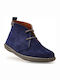 Conguitos Kids Suede Boots with Lace Blue