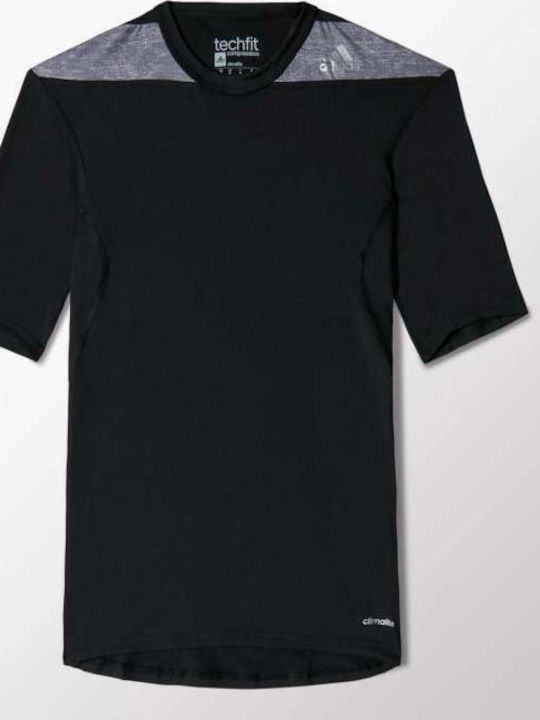 Adidas Techfit Base Αθλητικό Ανδρικό T-shirt Μαύρο Μονόχρωμο