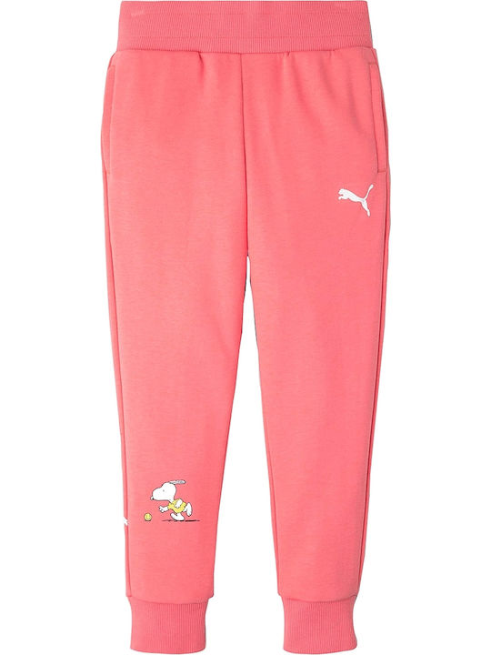 Puma Παντελόνι Φόρμας για Κορίτσι Ροζ X Peanuts