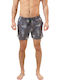 Basehit Herren Badebekleidung Shorts Ebony Blumen