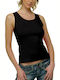 Women's Sleeveless Cotton T-Shirt Black