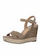 Damenplattformen Beige
