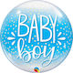 Balloon Bubble Jumbo Boy Birth Round Blue Confetti 56cm