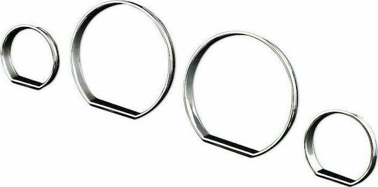 JOM Car Instrument Panel Decoration Chrome Dashboard Rings for BMW E46 1998-2005 in Silver Color 839294