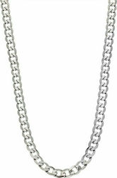 Puppis Men's Stainless Steel Neck Wide Chain White with Polished Finish 60cm