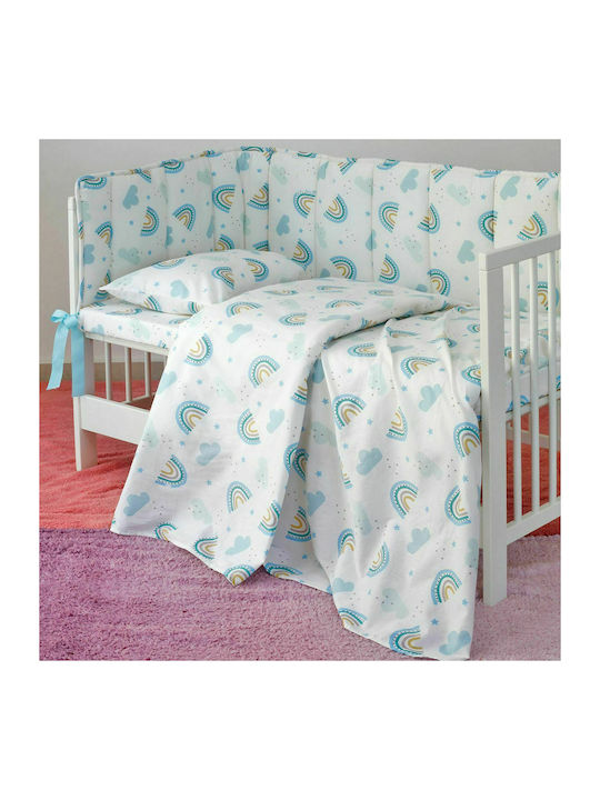 Melinen Rainbow Boy Baby Cotton Pillowcase Light Blue 35x45cm