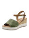 Ragazza Women's Suede Ankle Strap Platforms Green