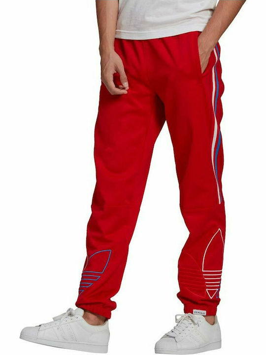 Adidas Originals Adicolor Παντελόνι Φόρμας με Λάστιχο Κόκκινο