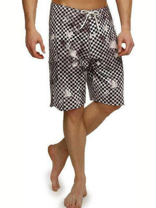 Era Stretch Ανδρικό Μαγιό Βερμούδα Black / White με Σχέδια